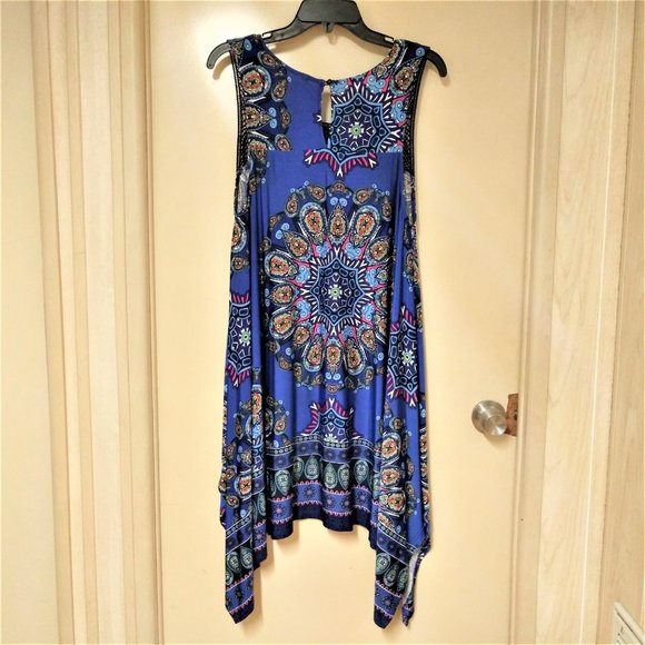 West K Asymmetrical Boho Style Dress Size Large - Picture 2 of 9